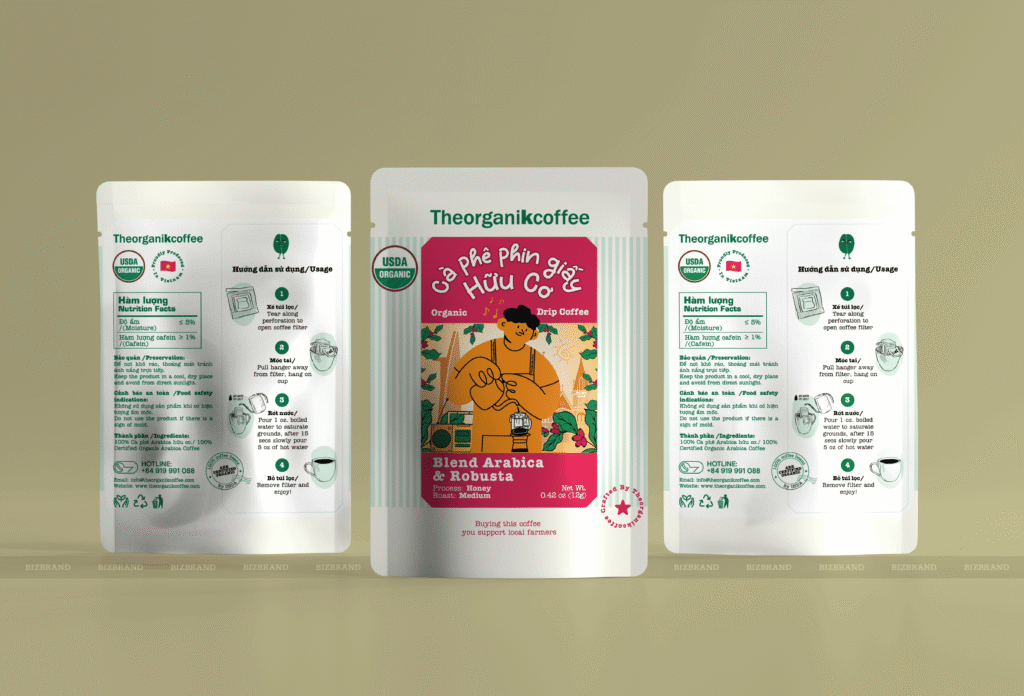 5 Yếu Tố Thiết kế Bao Bì Sản Phẩm – Bước Quan Trọng Để Xây Dựng Thương Hiệu in-tui-tra-3-bien-theorganikcoffee-bizbrand